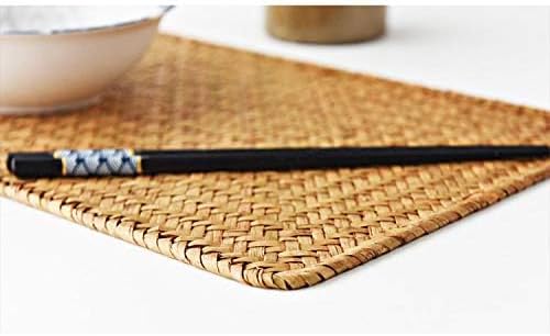 4 Pack Rectangular Woven Placemats, Natural Seagrass Place Mats, Rattan Wicker - Image 4