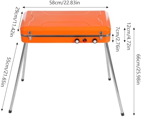 Dual Burner Camping Stove, 5860BTU*2 Portable Outdoor Gas Grill, Propane BBQ - Image 2