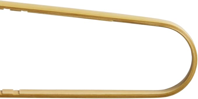 Japanese-Made Bent Bamboo Tongs in Natural Finish, 2.75 in