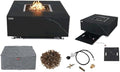Elementi+ | Sofia Gas Fire Pit | Marble Porcelain & Metal Frame | 40" Square by AMSFireplaceInc