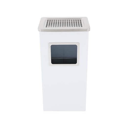 Trash Can with Lid Outdoor Indoor Stainless Steel Commercial Garbage Bin Waste by banborba