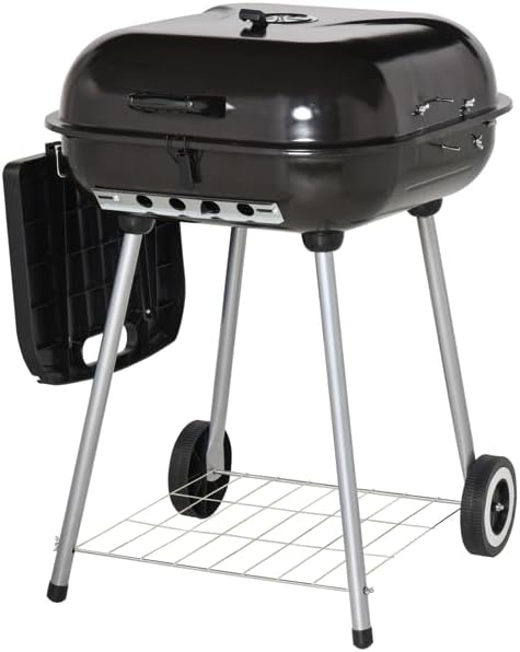 Portable Charcoal Grill with Wheels, 21-Inch BBQ Kettle Grill with Foldable - Image 3