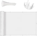 SUNNY GUARD 3FTx10FT White Balcony Privacy Screen Fence, Apartments Railing by SUNNYGUARD