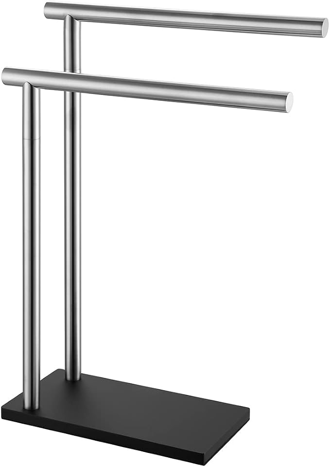 JQK Hand Towel Holder Stand Brushed, Modern Tree Rack Free Standing - Image 8