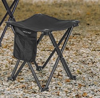 Triple Tree 2 Pack Folding Camping Stool, 13.8 Inch Small Portable Lightweight - Image 2