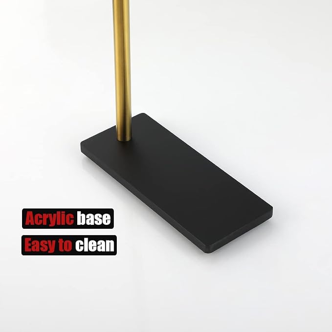 JQK Hand Towel Holder Stand Brushed Gold, Modern Tree Rack Free Standing - Image 8