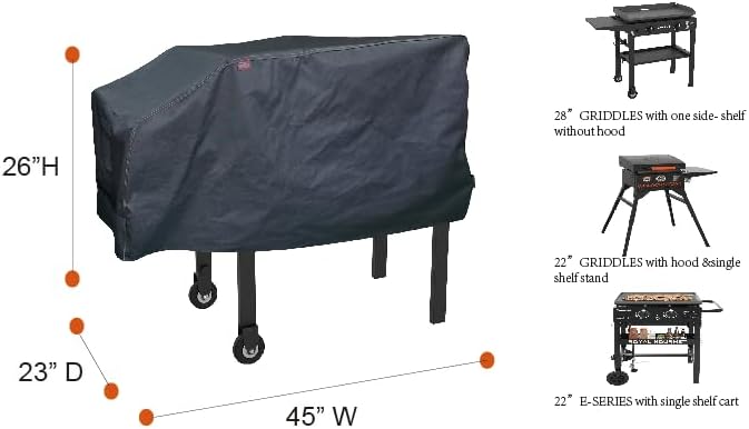 RPET Fabric Cover for Blackstone 22" and 28" Single Shelf Griddle Cover - Image 2