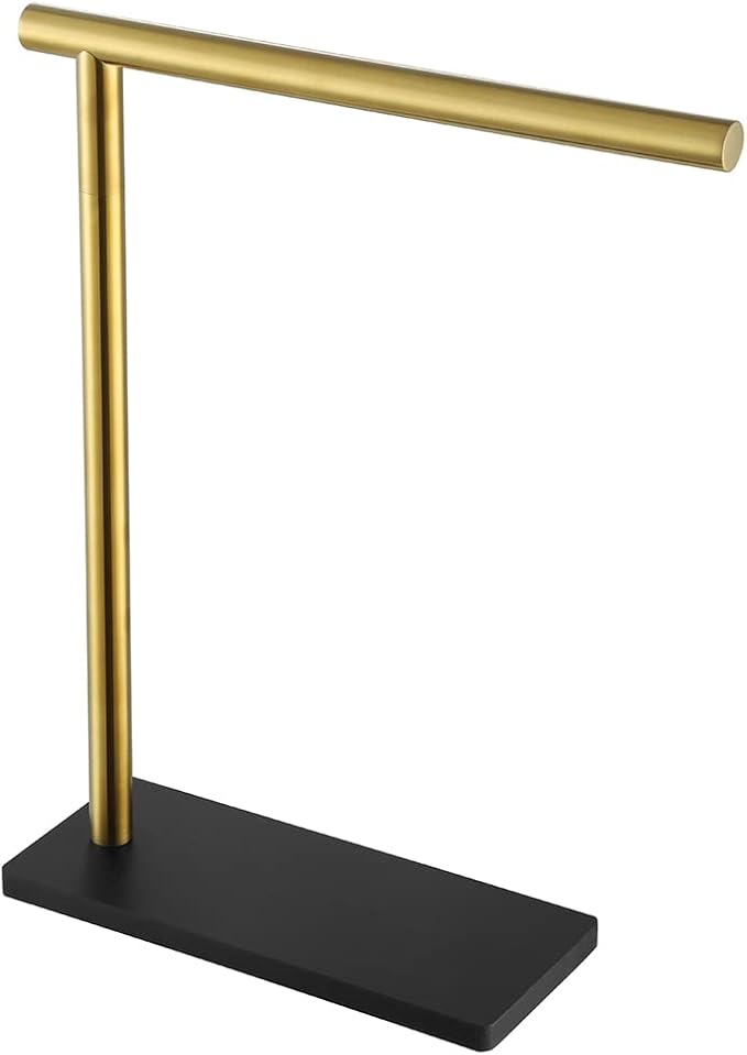 JQK Hand Towel Holder Stand Brushed Gold, Modern Tree Rack Free Standing - Image 9