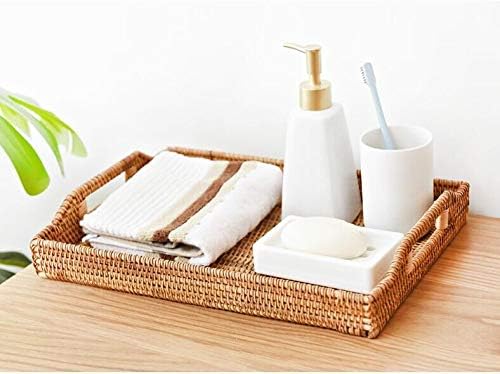 Hand-Woven Rattan Rectangular Serving Tray - Image 5