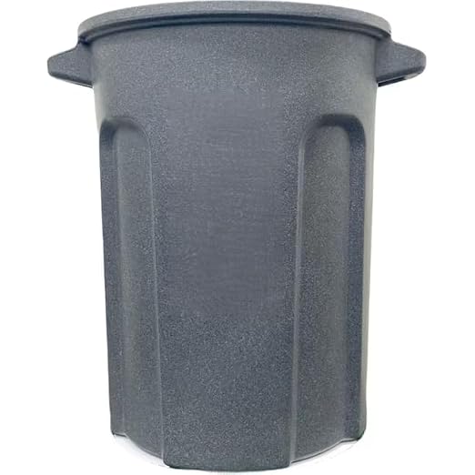 20 Gallon Dark Gray Outdoor Lidless Trash Can – Heavy Duty Resin Waste Container by Unknown