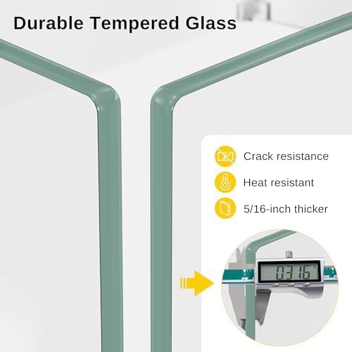 East Oak Glass Wind Guard for 28''&32'' Propane Fire Pit Table, Thick Rectangle - Image 5