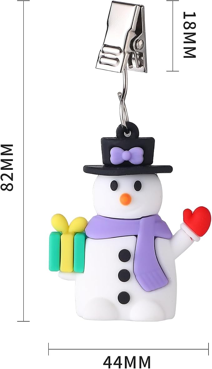 TwoFish Home Set of 4 Xmas Snowman Tablecloth Weight Clamps Decoration Xmas - Image 3