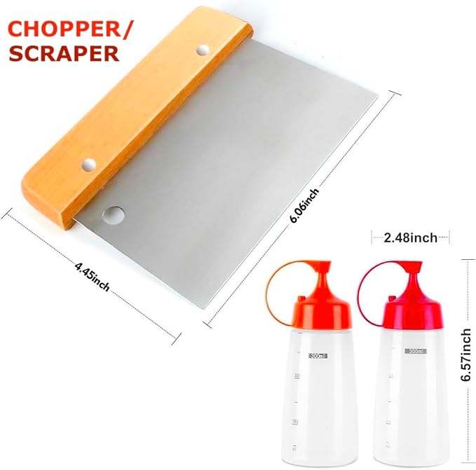 7 Piece Stainless Steel Spatula Set-Burger Flipper-4 Spatulas, + 2 Bottles-for - Image 4