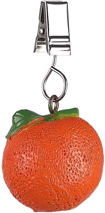 TwoFish Home Set of 4 Orange Fruits Resin Tablecloth Weights Clips Orange - Image 8
