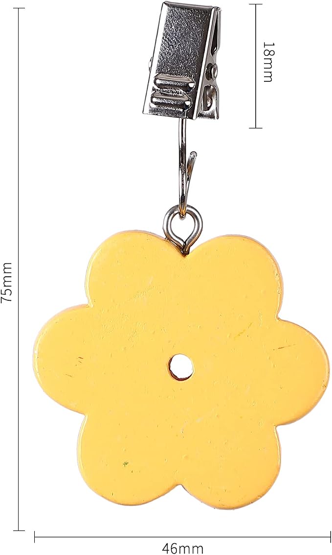 TwoFish Home Set of 4 Yellow Flower Resin Table Cover Tablecloth Weights Clips - Image 4