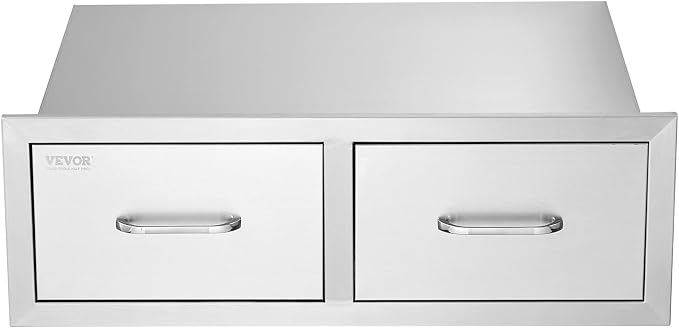 VEVOR Outdoor Kitchen Drawers 30" W x 10" H x 20" D, Horizontal Double BBQ - Image 11