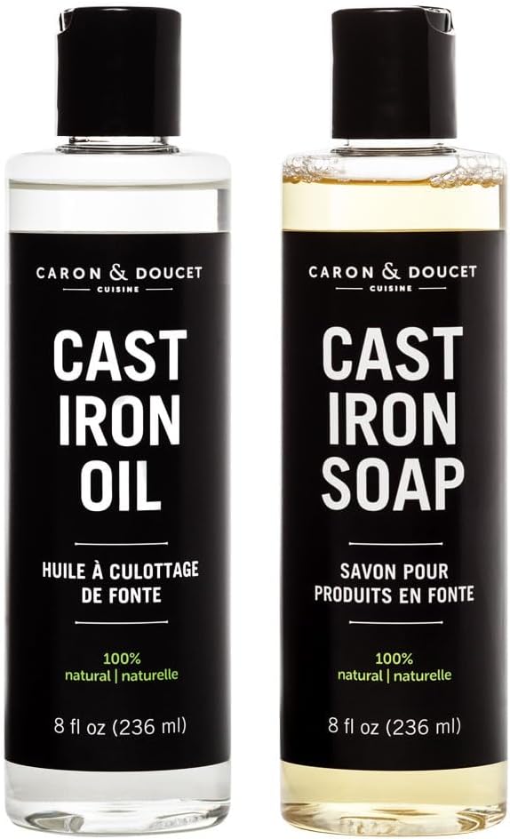 CARON & DOUCET - Cast Iron Cleaning & Conditioning Set: Seasoning Oil & by CaronDoucet