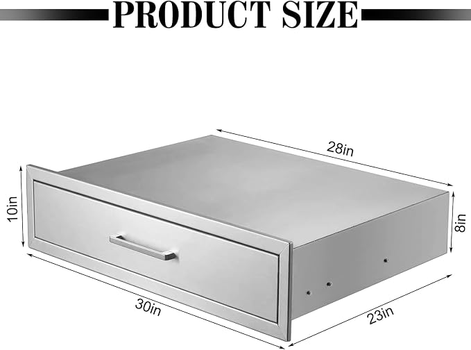 Outdoor Kitchen Drawers, Stainless Steel BBQ Single Drawer - Image 2