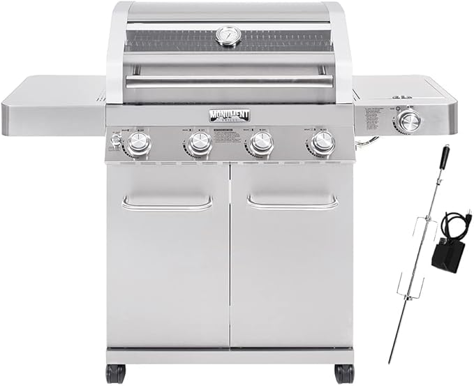 Monument Grills Larger Convertible 4-Burner Natural Gas Grill Stainless Steel by MonumentGrills