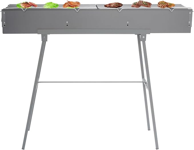 Portable Charcoal Grill, Folding Camping Barbecue Grill, Outdoor Stainless by SimpMyloobe