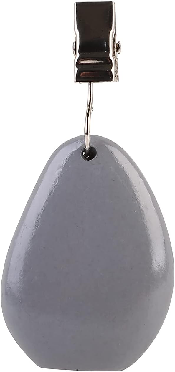 TwoFish Home Set of 4 Grey Stone Tablecloth Weights Clips Handicraft Grey Stone - Image 6