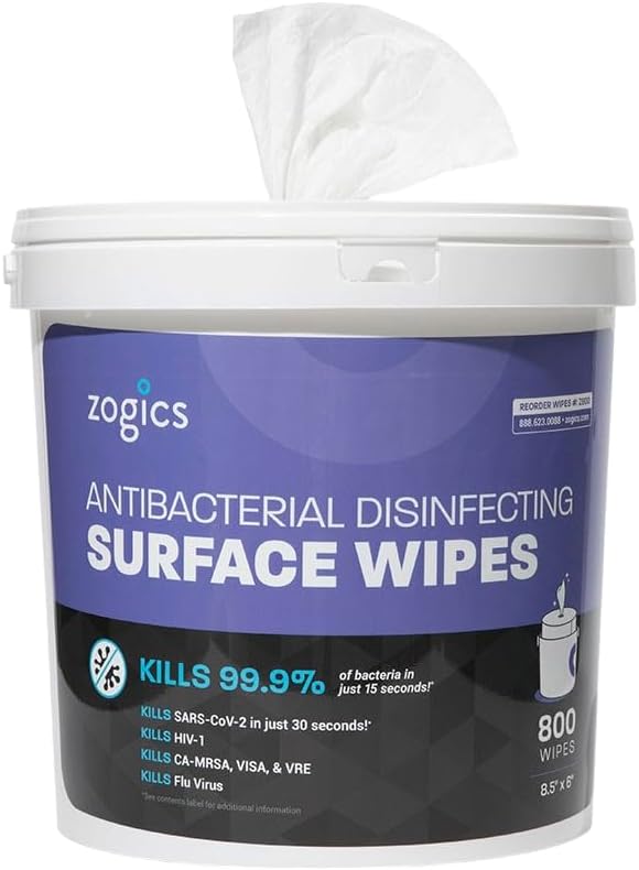 Zogics Antibacterial Wipes, EPA Registered Surface and Gym Equipment by Zogics
