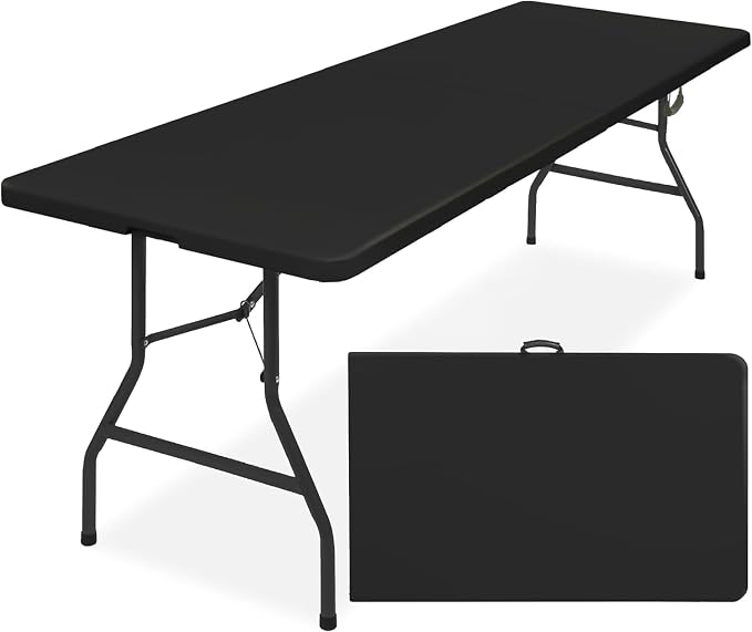 SIMPLI-Magic 8ft Portable Plastic Folding Table – Indoor & Outdoor Heavy-Duty by SIMPLI-MAGIC