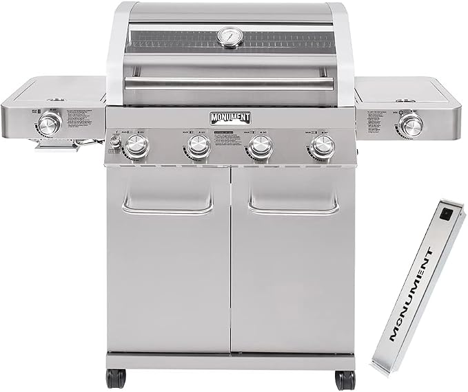 Monument Grills Larger 4-Burner Propane Gas Grills Stainless Steel Cabinet Style by MonumentGrills