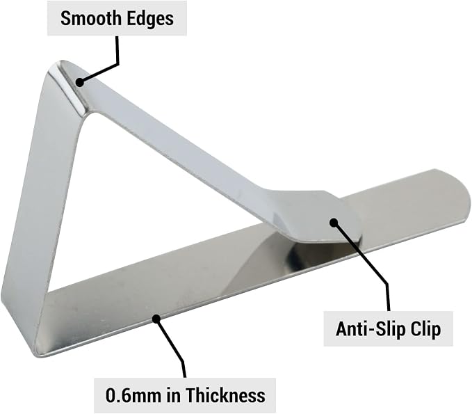 IFAMIO 24 Pack Stainless Steel Tablecloth Clips Metal Table Cover Holder Clamps - Image 3