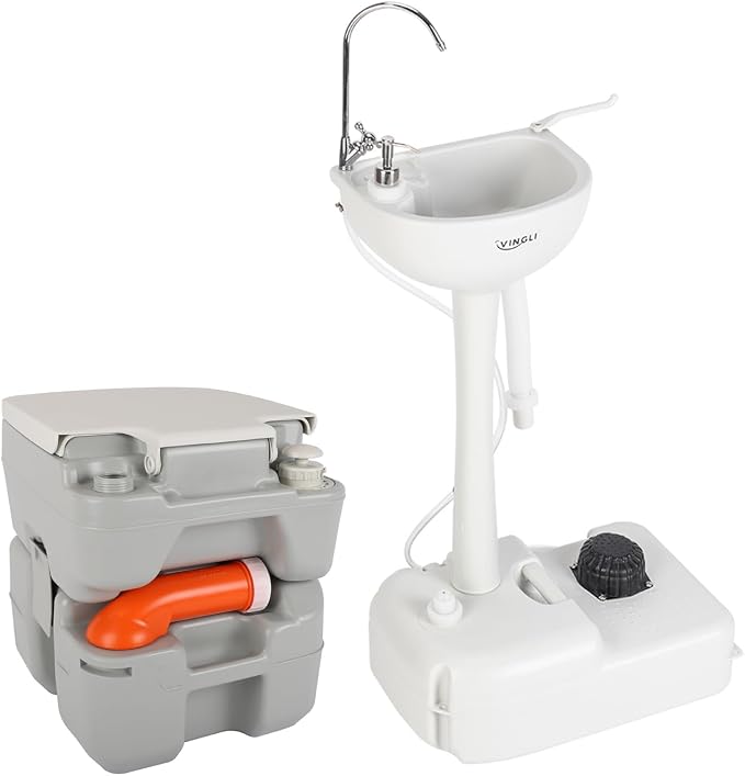 VINGLI Portable Sink and Toilet Combo| Self-contained 5 Gal Hand Washing by VINGLI