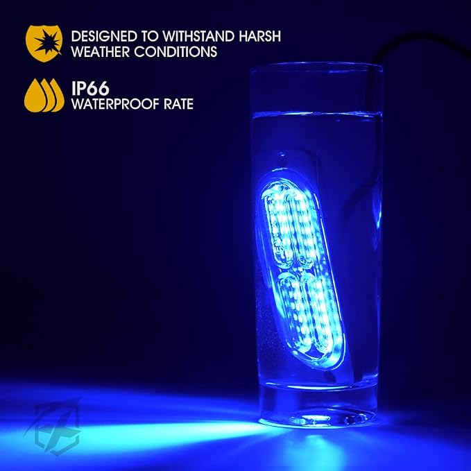 Xprite 24 LED Blue Surface Mount Strobe Police Lights Kit, Emergency Safety - Image 6