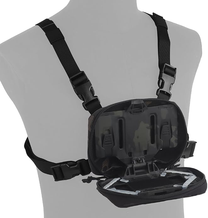 FoldPanel Tactical Chest Vest Pouch Set, Chest Rig Phone Mount as 4.7-6.7" by Let+Me+Be
