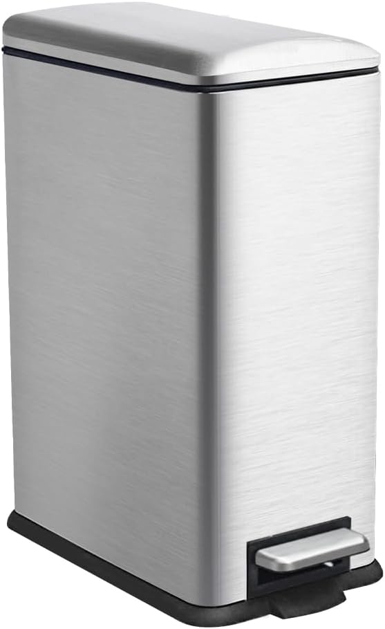 12 Gallon Slim Kitchen Trash Can, Metal Trash Can by JM%C2%B7YIPENG