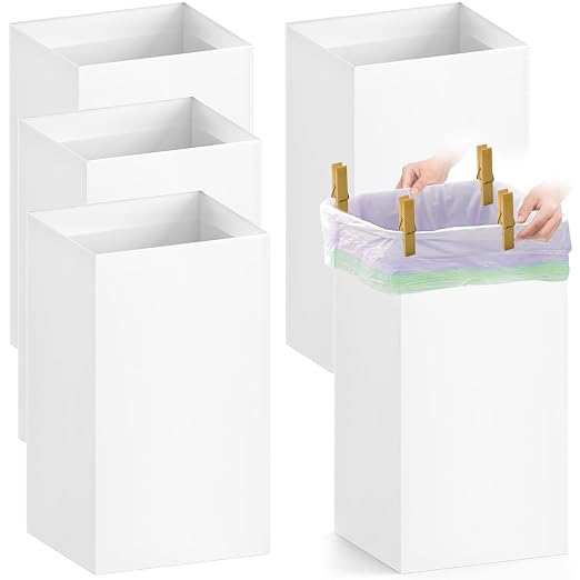 5 Pack Disposable Trash Cans 13 Gallon Reusable Garbage Cans Large Portable by LipLopBest