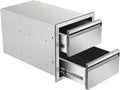 Outdoor Kitchen Drawers 14" W x 15" H x 23" D Stainless Steel Double Drawers by Unknown