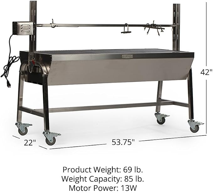 Ash & Ember 13W Stainless Steel Rotisserie Grill, Rated 85 LB - Image 6
