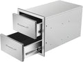 Outdoor Kitchen Drawers 14" W x 15" H x 23" D Stainless Steel Double Drawers by Unknown