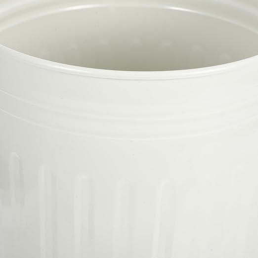 Wakauto Round Trash Can with Lid 8L Kitchen Waste Container Metal Recycling Bin - Image 4