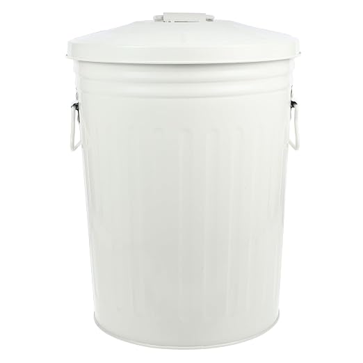 Wakauto Round Trash Can with Lid 8L Kitchen Waste Container Metal Recycling Bin by Wakauto