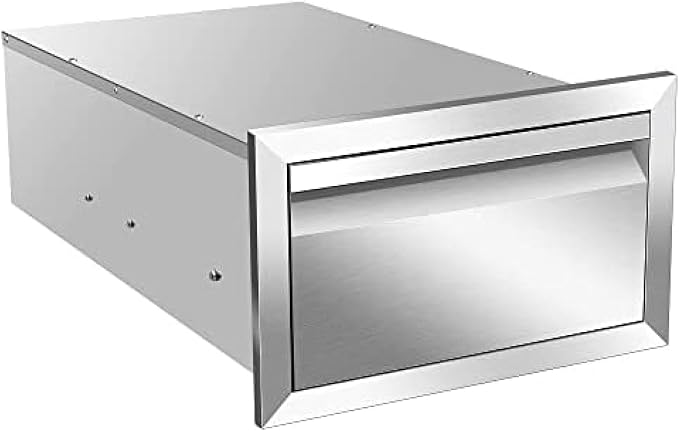 Outdoor Kitchen Drawers, Box Frame Style Flush Mount BBQ Drawer w/Stainless by OLIPIC