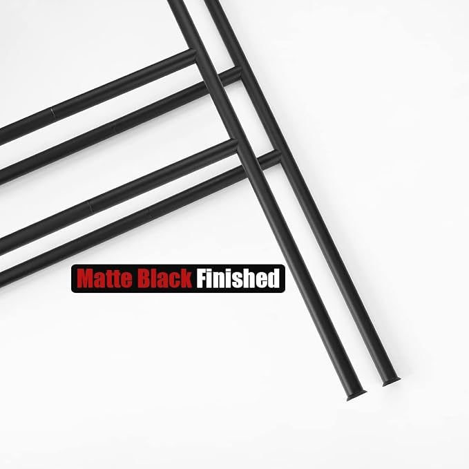 JQK Bath Towel Holder Stand Black, 30 Inch Free Standing Double Towel Rack Shelf - Image 5