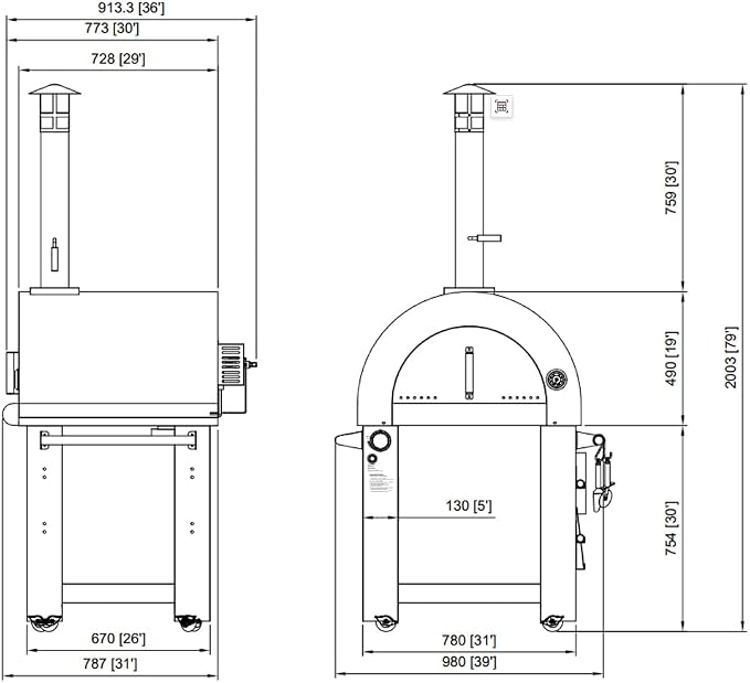 KOSTCH 32.5 inch Wood Fired and Propane Gas Pizza Oven - Image 5
