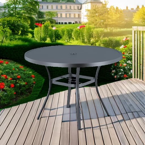VICLLAX Round Patio Dining Table, 41 inch Metal Outdoor Dining Table - Image 2