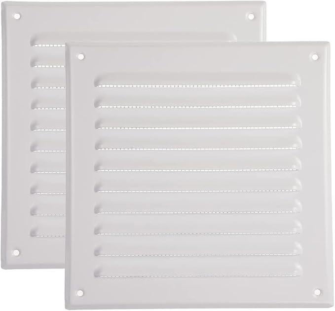 Vent Systems - 6 x 6 Inch Pack of 2 White Metal Square Soffit Air Vent Grille by VentSystems