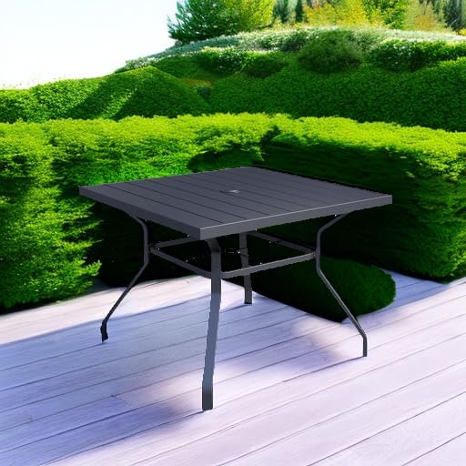 Patio Dining Square Table Outdoor Steel Table - Image 5