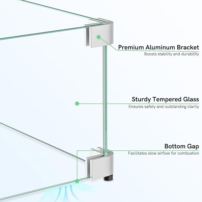 16" x 16" x 6" Glass Wind Guard - Image 3
