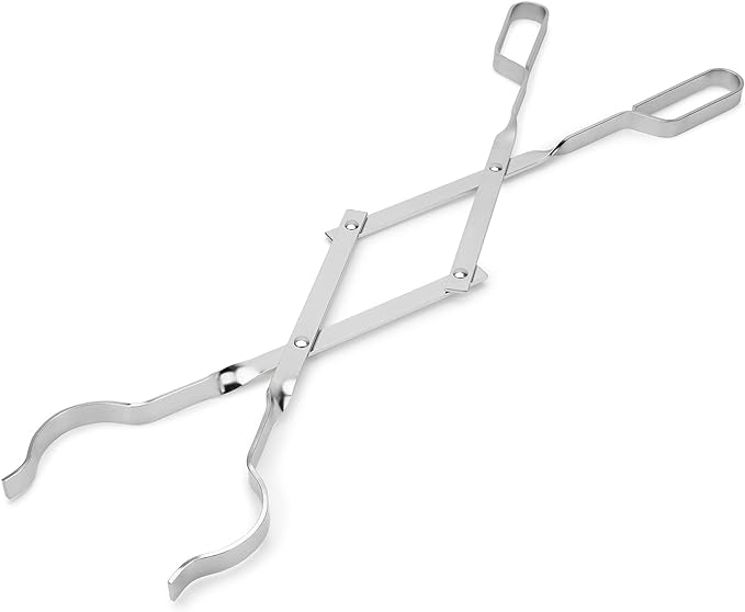Tongs for Firewood, 26 Inch Stainless Steel Scissor-Style Log Grabber