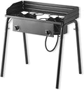 32" Gas Stove with Hose Guard, Steel Heavy Duty Double Burner Outdoor Patio by Zedfire