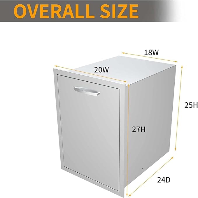Outdoor Kitchen Stainless Steel Triple Access BBQ Drawers - Image 3