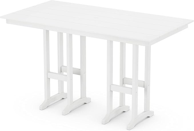 Trex Outdoor Furniture™ Monterey Bay 37" x 72" Bar Table in Classic White by TrexCompanyInc